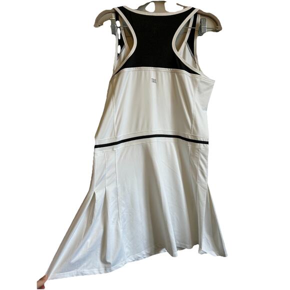 NEW White Tennis Dress Pleated Mini Sporty Golf Razor Back Preppy Active Comfy M - Picture 4 of 15